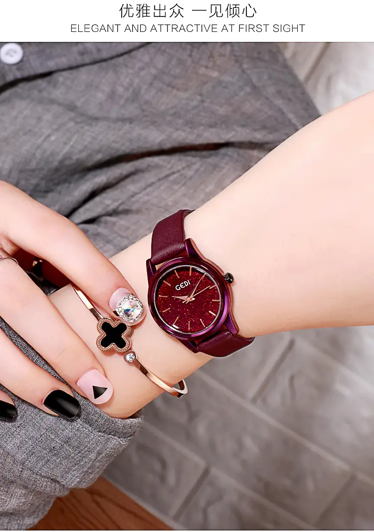 Blue Glitter Women's Quartz Watch with Rose Gold Hands — feature 5