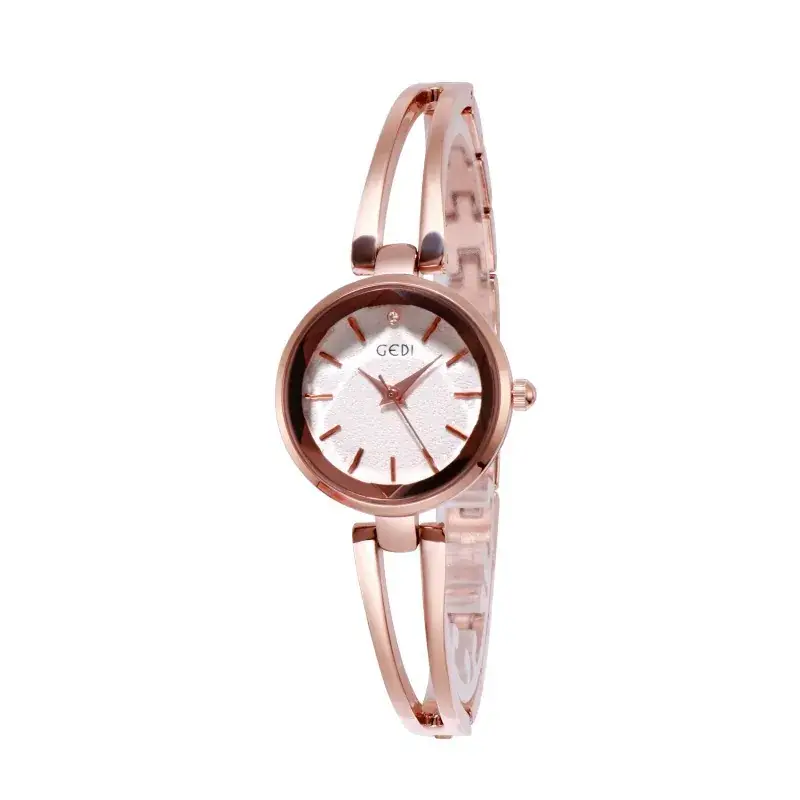 Godi Rose Gold Women's Quartz Watch with Elegant Bangle - Image 6