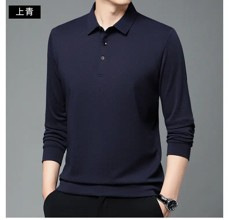 Men Olive Green Long Sleeve Polo T-Shirt 2024 — feature 17