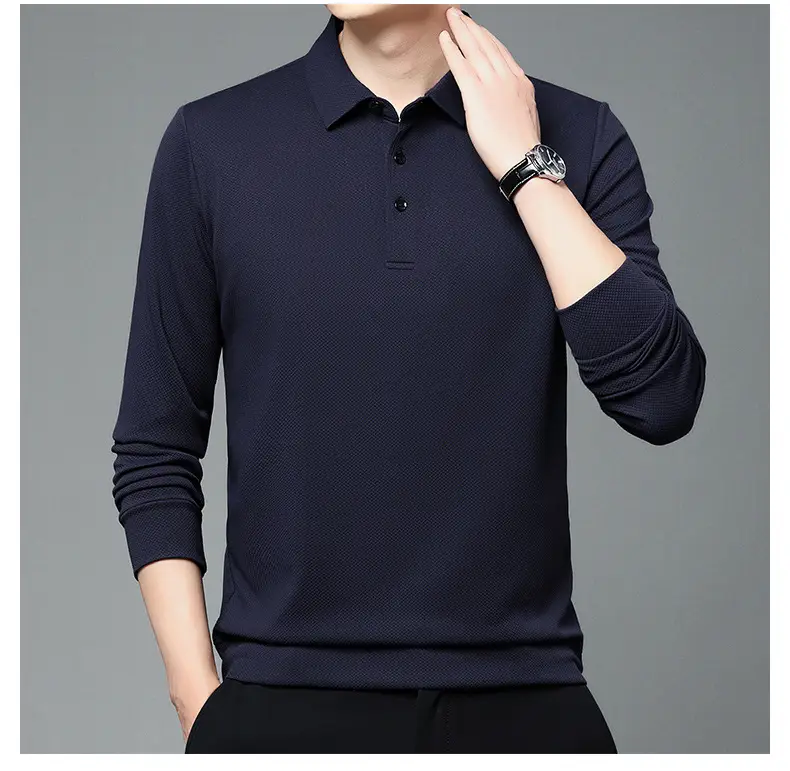 Men Olive Green Long Sleeve Polo T-Shirt 2024 — feature 18