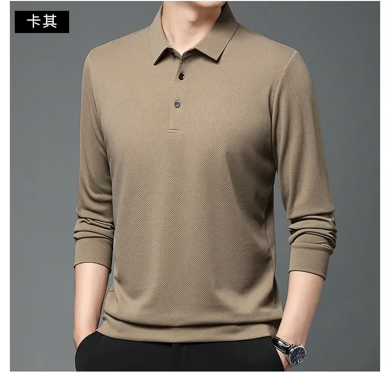 Men Olive Green Long Sleeve Polo T-Shirt 2024 — feature 22
