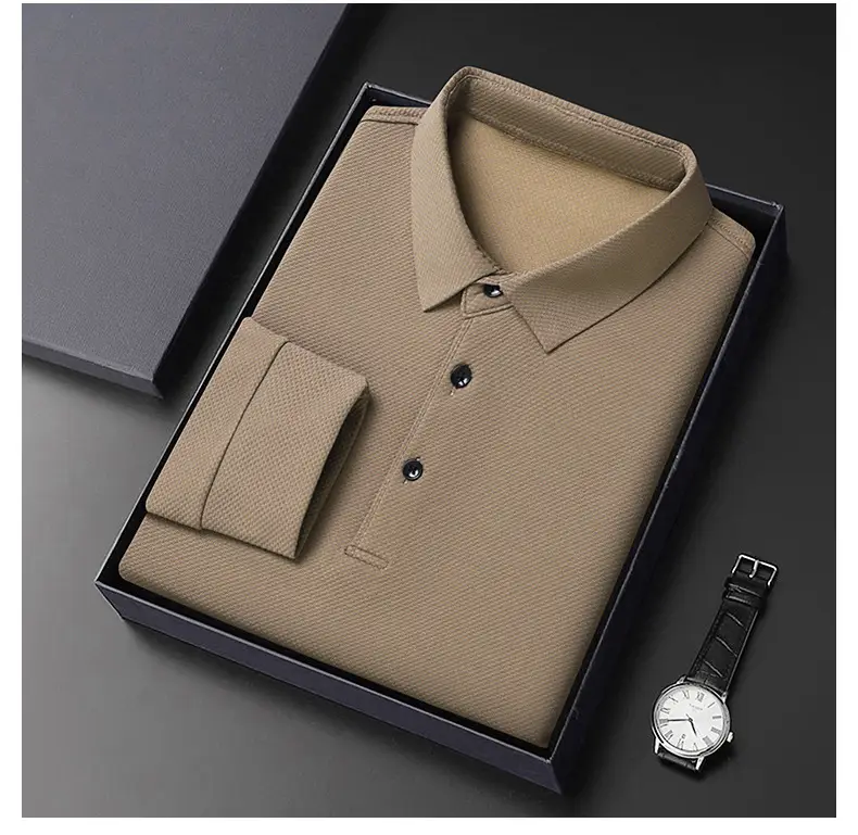 Men Olive Green Long Sleeve Polo T-Shirt 2024 — feature 25