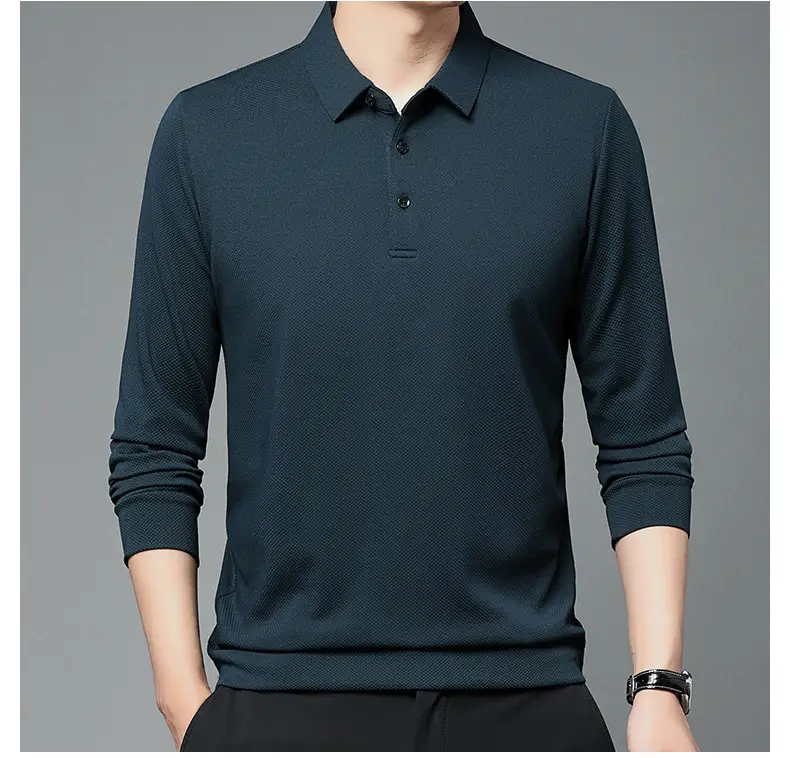Men Olive Green Long Sleeve Polo T-Shirt 2024 — feature 28