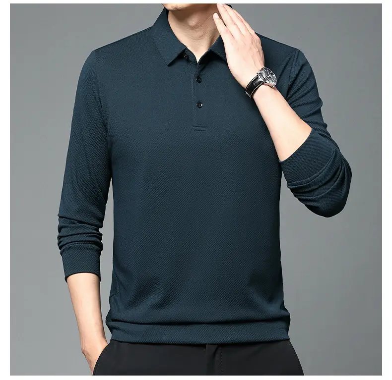Men Olive Green Long Sleeve Polo T-Shirt 2024 — feature 29