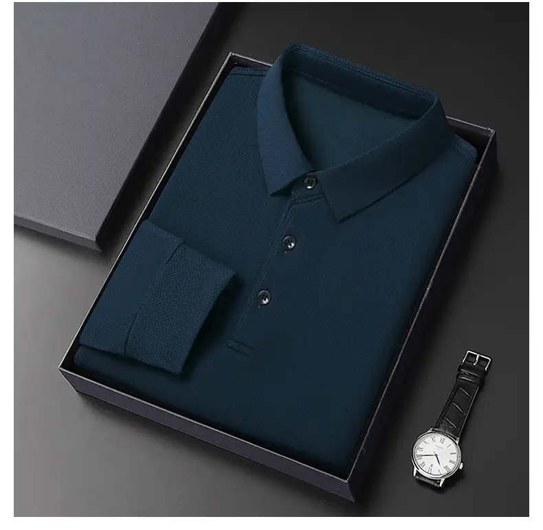 Men Olive Green Long Sleeve Polo T-Shirt 2024 — feature 30