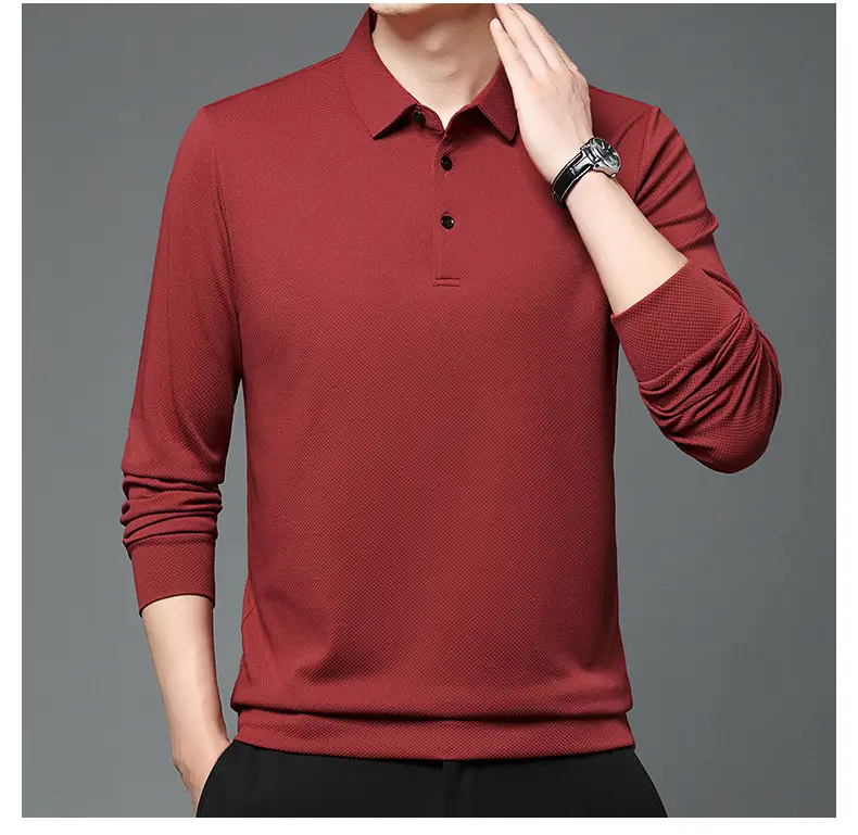 Men Olive Green Long Sleeve Polo T-Shirt 2024 — feature 34