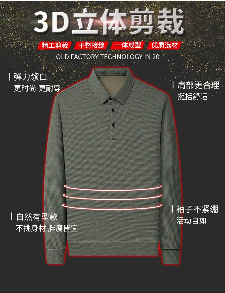 Men Olive Green Long Sleeve Polo T-Shirt 2024 — feature 4