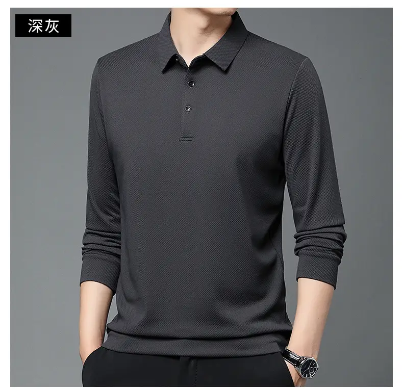 Men Olive Green Long Sleeve Polo T-Shirt 2024 — feature 42