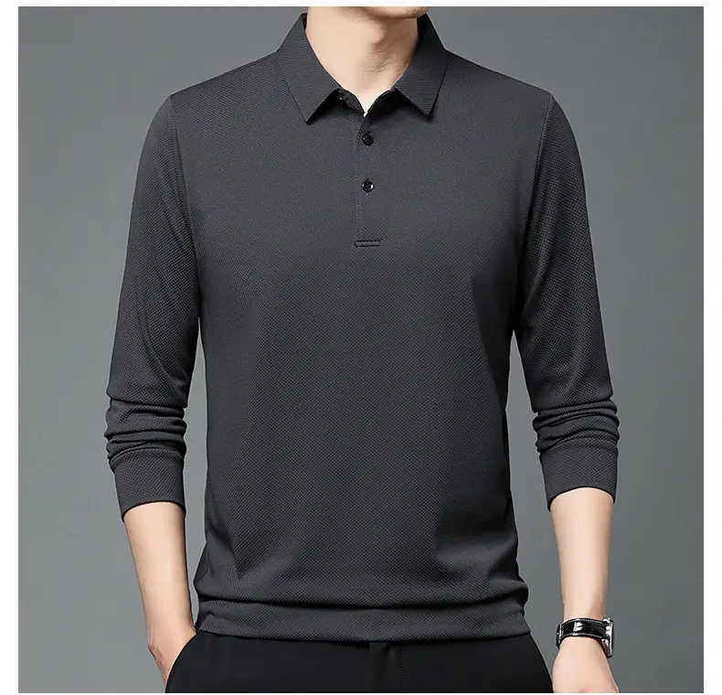 Men Olive Green Long Sleeve Polo T-Shirt 2024 — feature 43