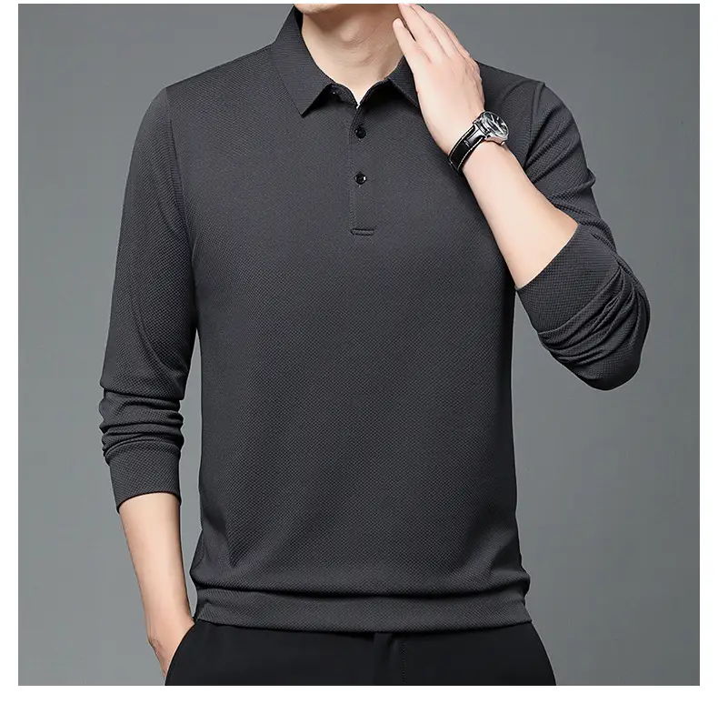 Men Olive Green Long Sleeve Polo T-Shirt 2024 — feature 44