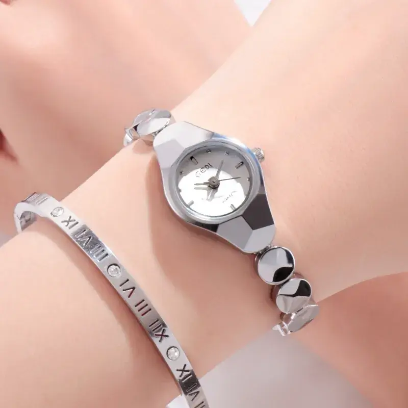 Women's Silver Bracelet Watch with Round Dial - Image 3