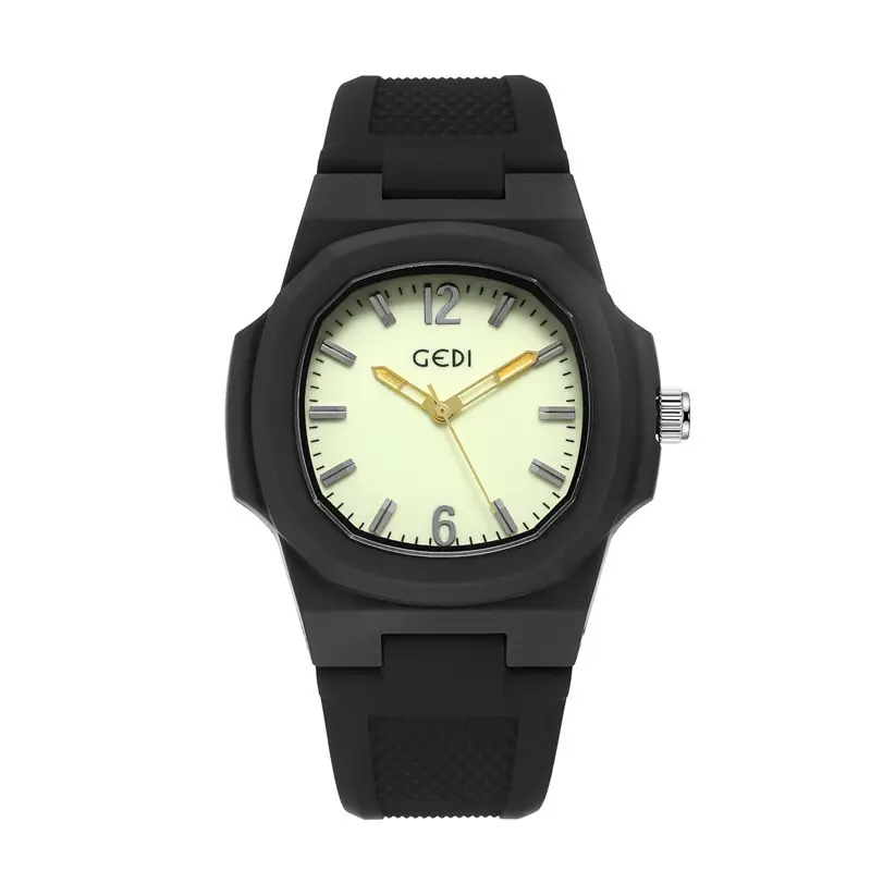 Men's Black Silicone Sports Watch with Quartz Movement — feature 10