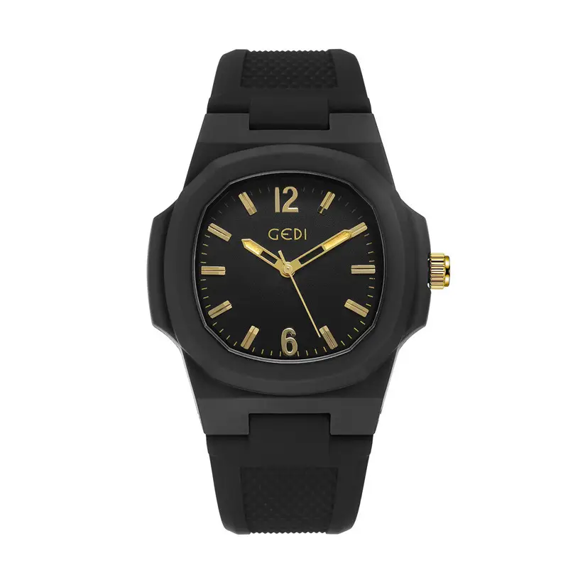 Men's Black Silicone Sports Watch with Quartz Movement — feature 11