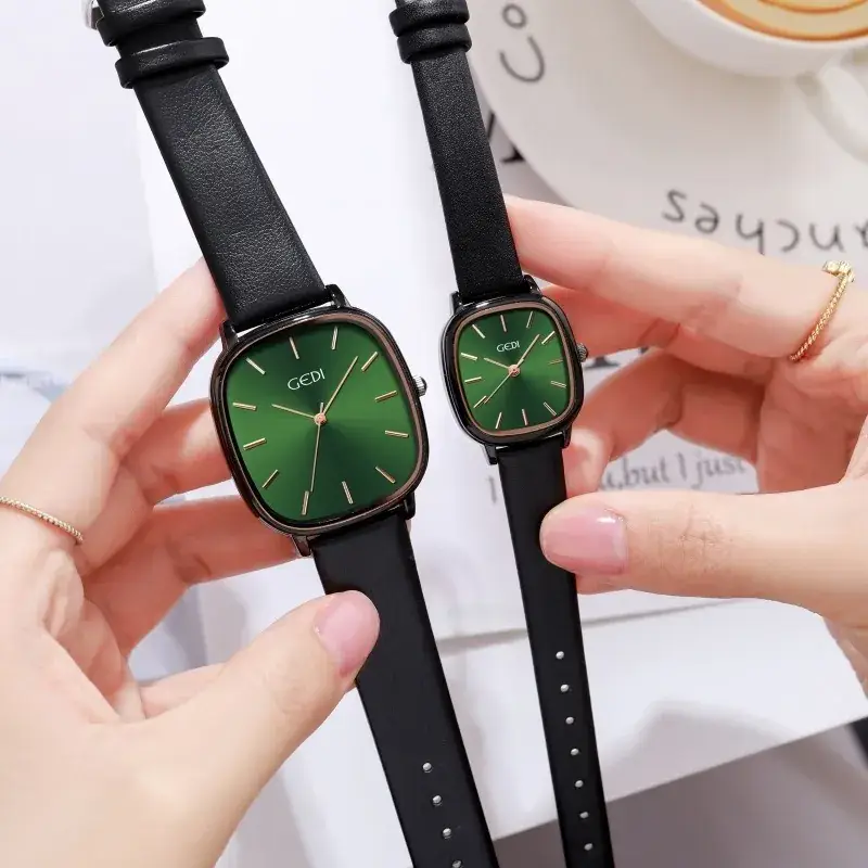 Women's Korean Style Oval Watch with Black Belt & Quartz Movement - Image 11