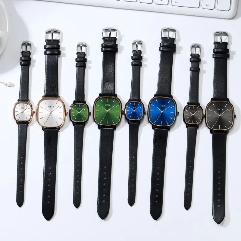Women's Korean Style Oval Watch with Black Belt & Quartz Movement — feature 16
