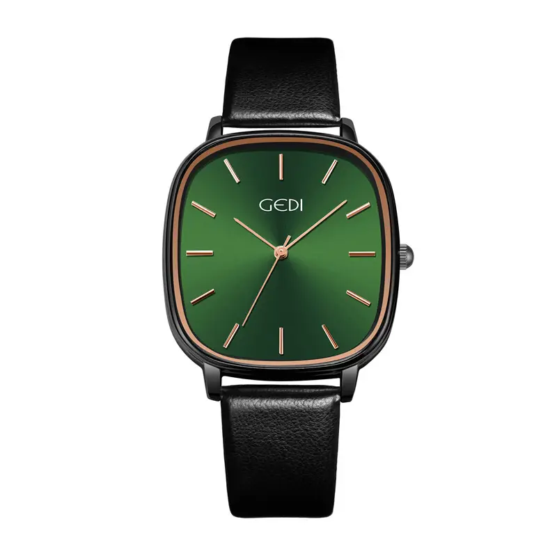 Women's Korean Style Oval Watch with Black Belt & Quartz Movement — feature 21