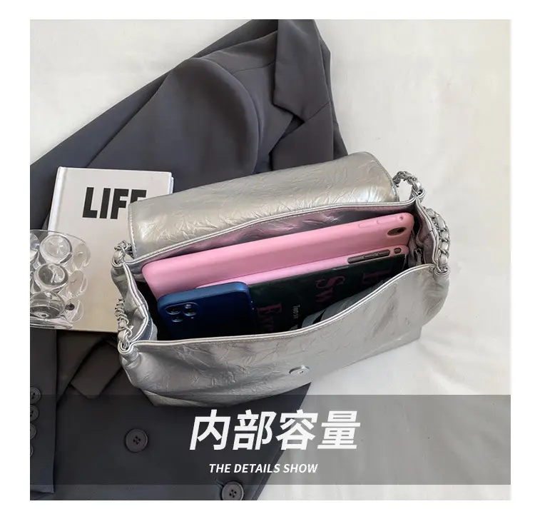 Green Leather Chain Shoulder Bag for Women — feature 6