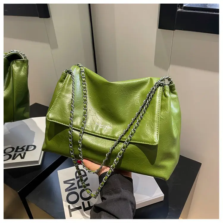 Green Leather Chain Shoulder Bag for Women — feature 8