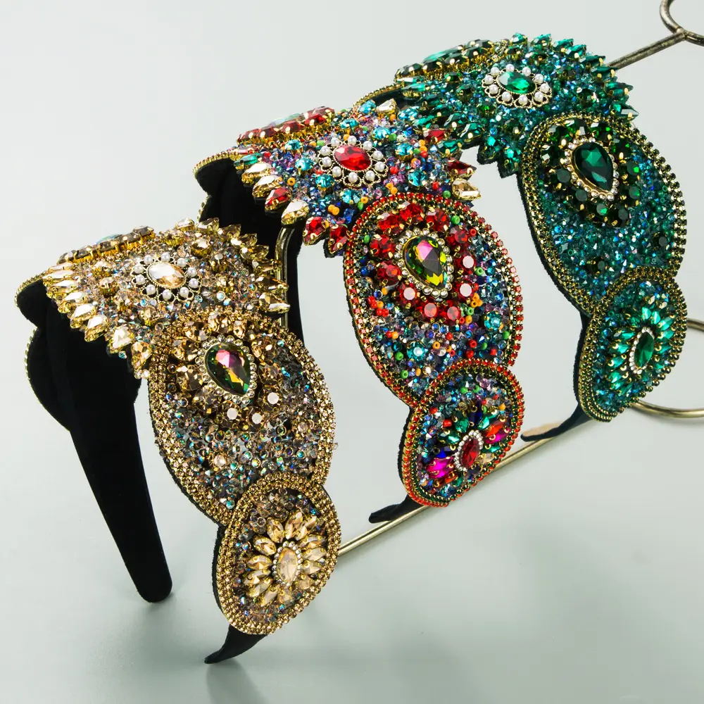 Heming Headband with Full Diamond Wide Brim - Image 4