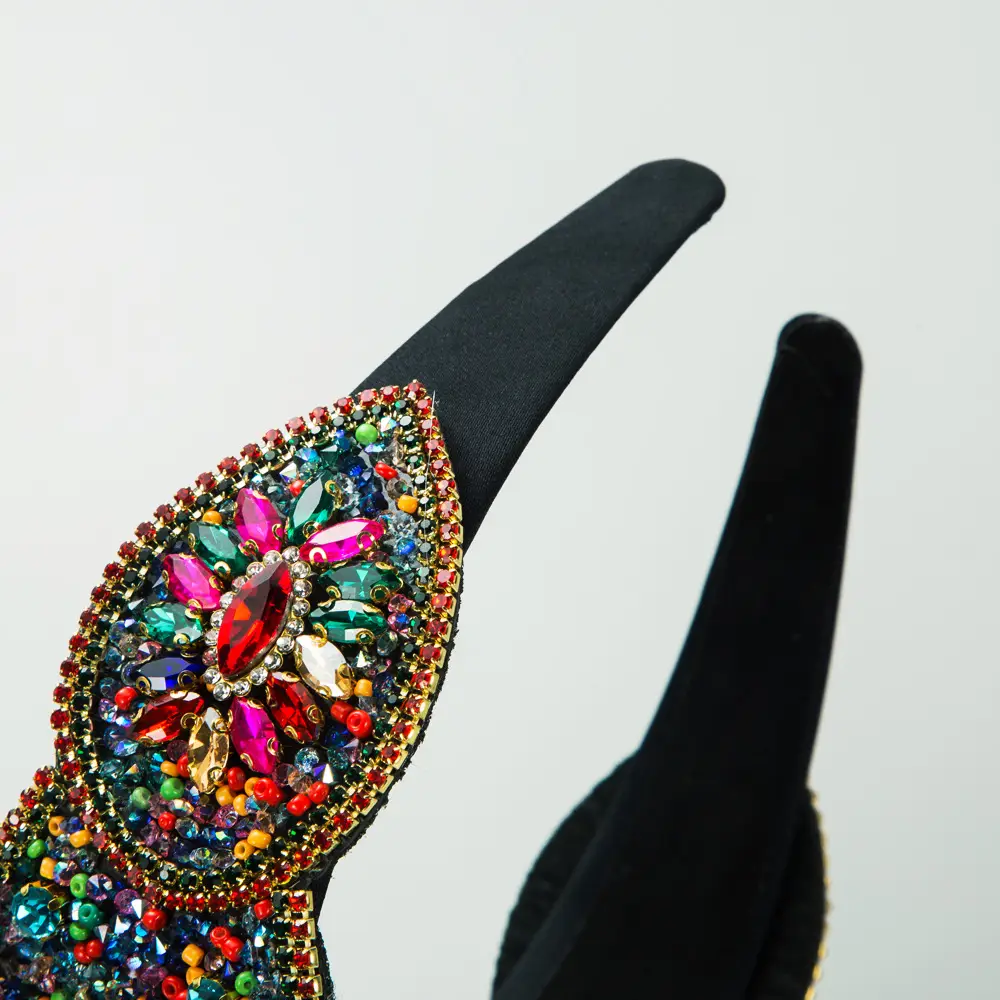 Heming Headband with Full Diamond Wide Brim - Image 7