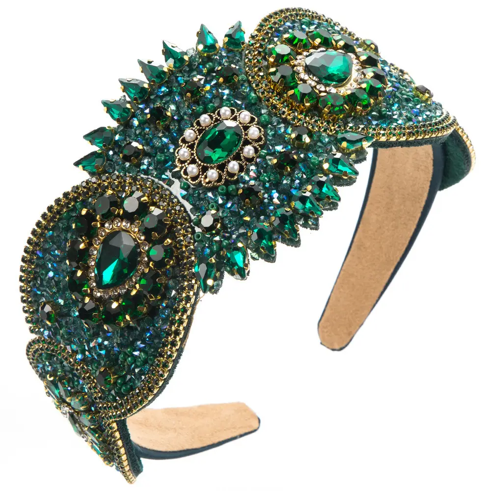 Heming Headband with Full Diamond Wide Brim - Image 2