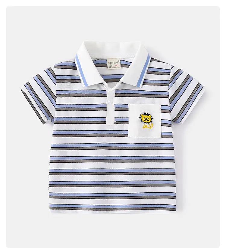 Kids Striped Polo Shirt Boys Summer 2025 — feature 1