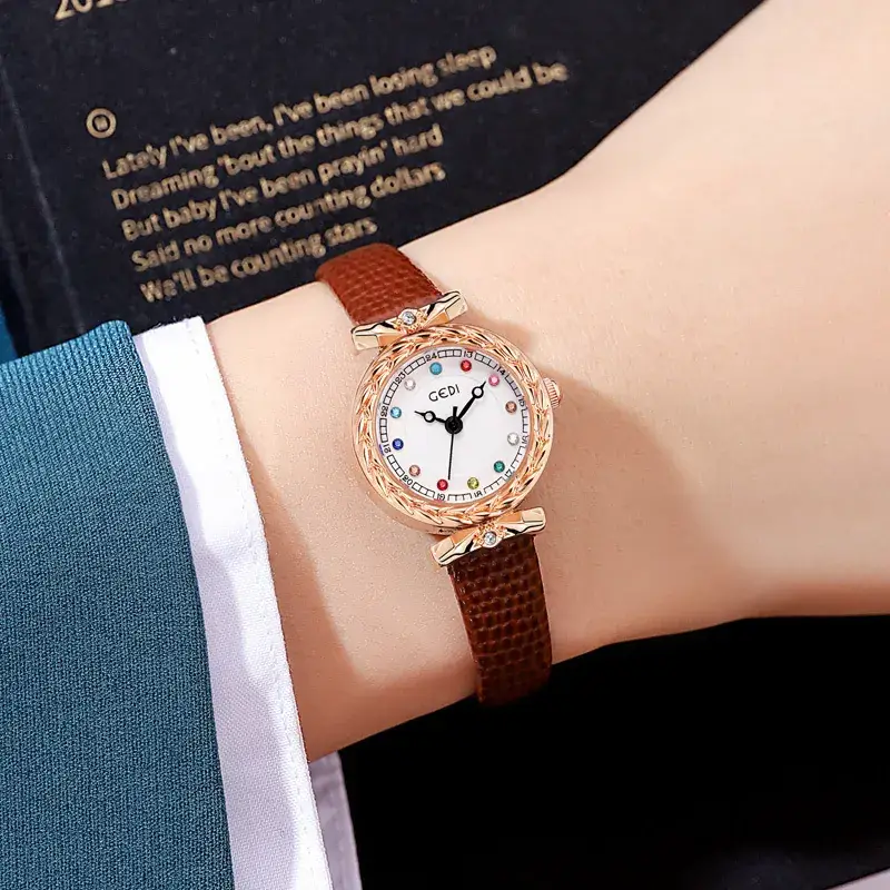 Gedi Light Luxury Women's Watch with Snake Pattern & Stone Dial - Image 5