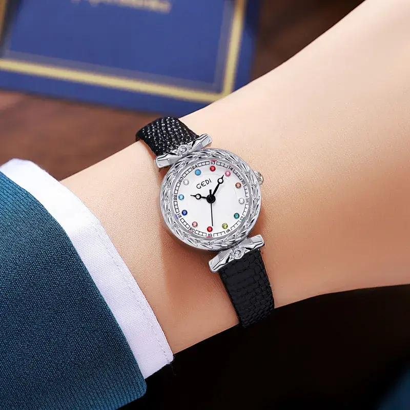 Gedi Light Luxury Women's Watch with Snake Pattern & Stone Dial - Image 6