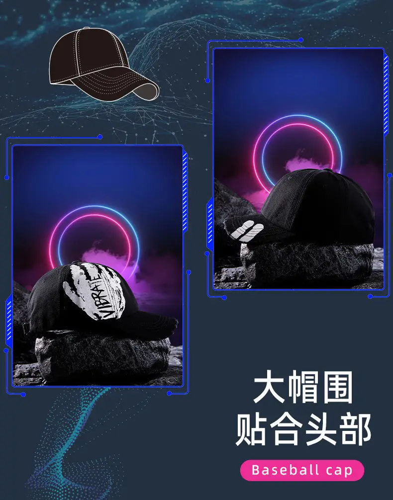 Men Black Ripped Graffiti Cap Set — feature 15
