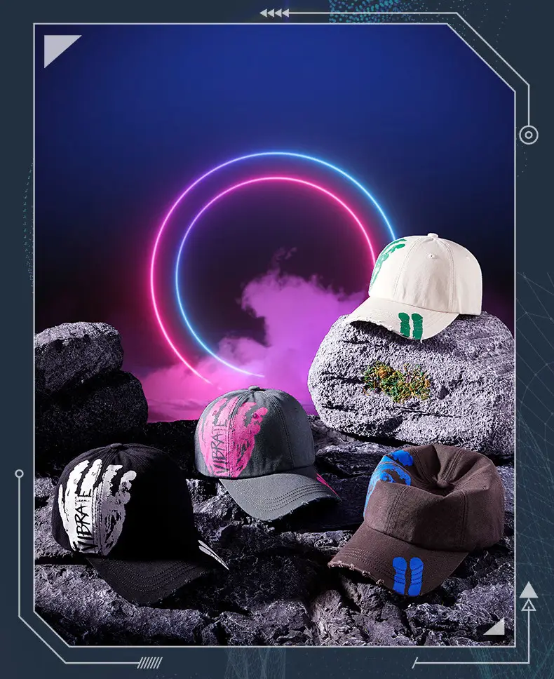 Men Black Ripped Graffiti Cap Set — feature 19