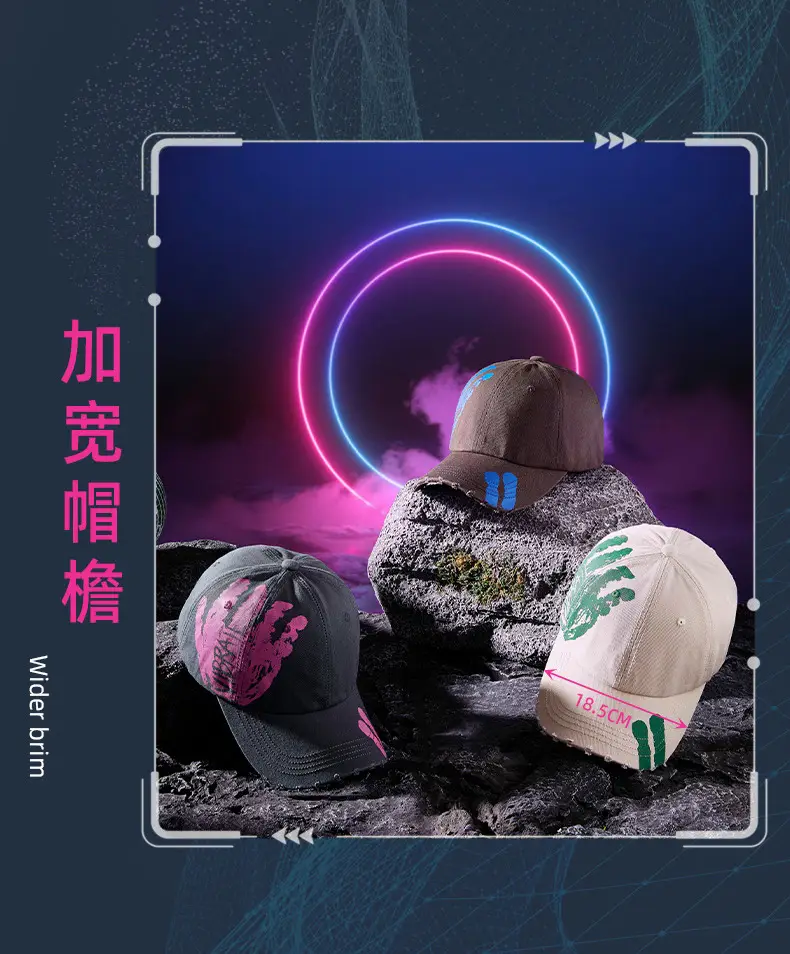 Men Black Ripped Graffiti Cap Set — feature 20
