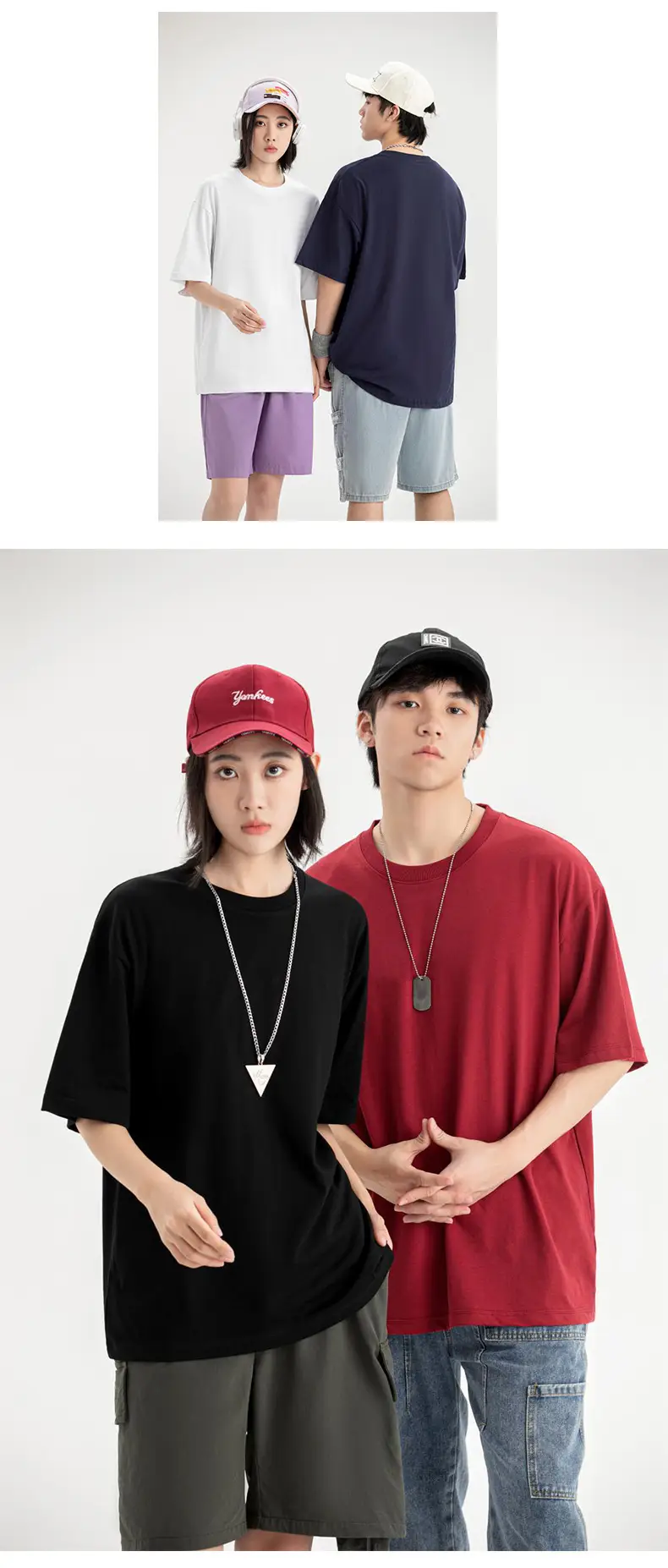 Women Black Cotton T-Shirt Round Neck Drop Shoulder — feature 9