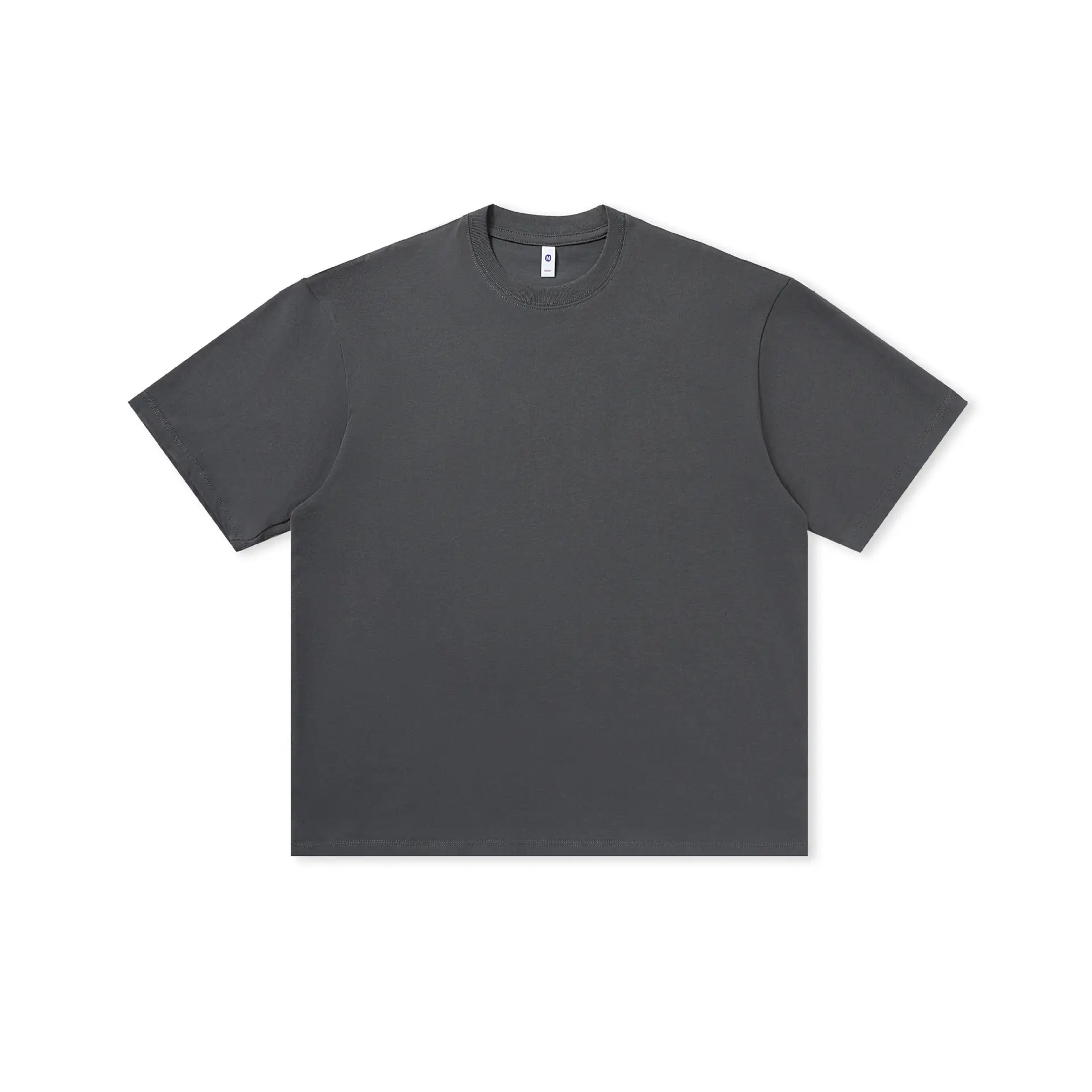 Women Black Cotton T-Shirt Round Neck Drop Shoulder - Image 6