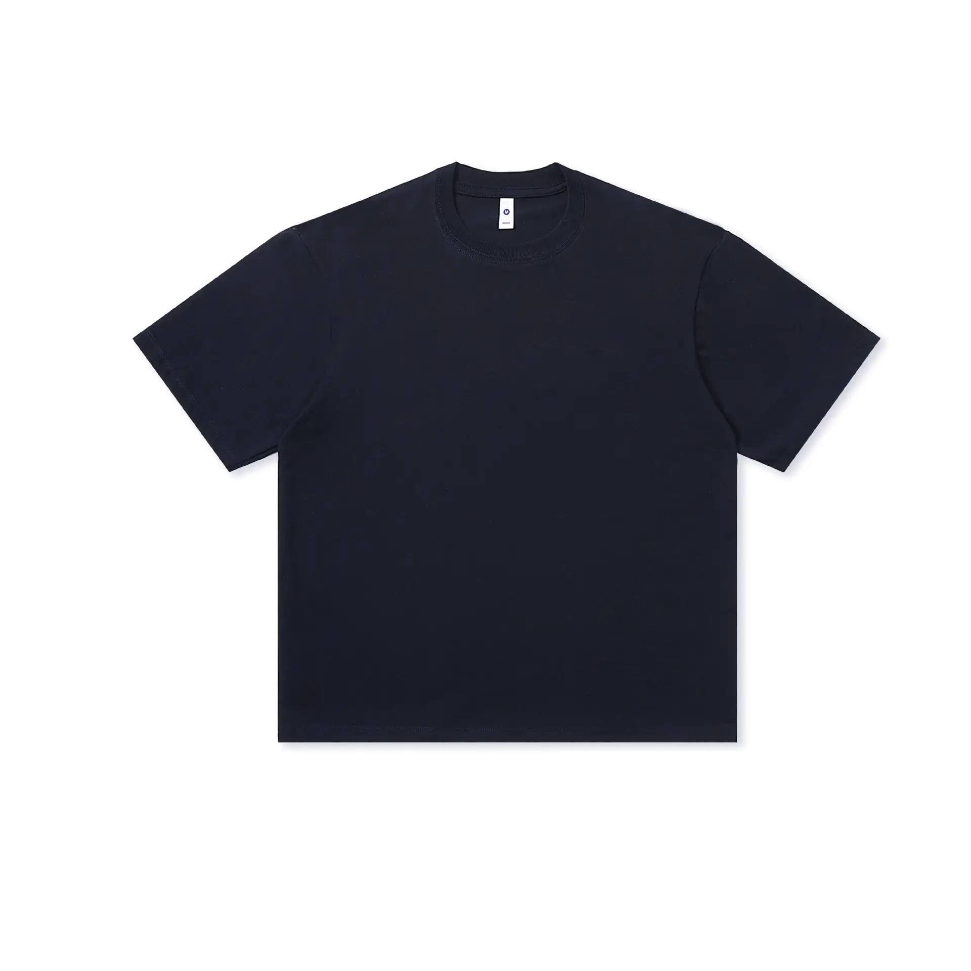 Women Black Cotton T-Shirt Round Neck Drop Shoulder - Image 8