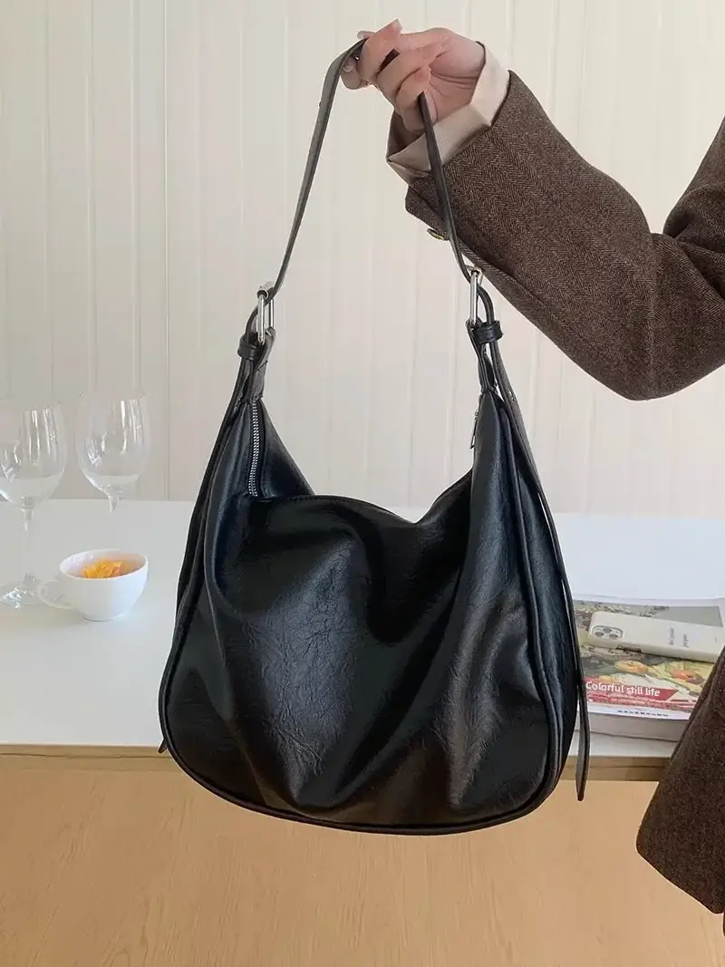 Black Leather Shoulder Bag for Women 2026 - Image 2