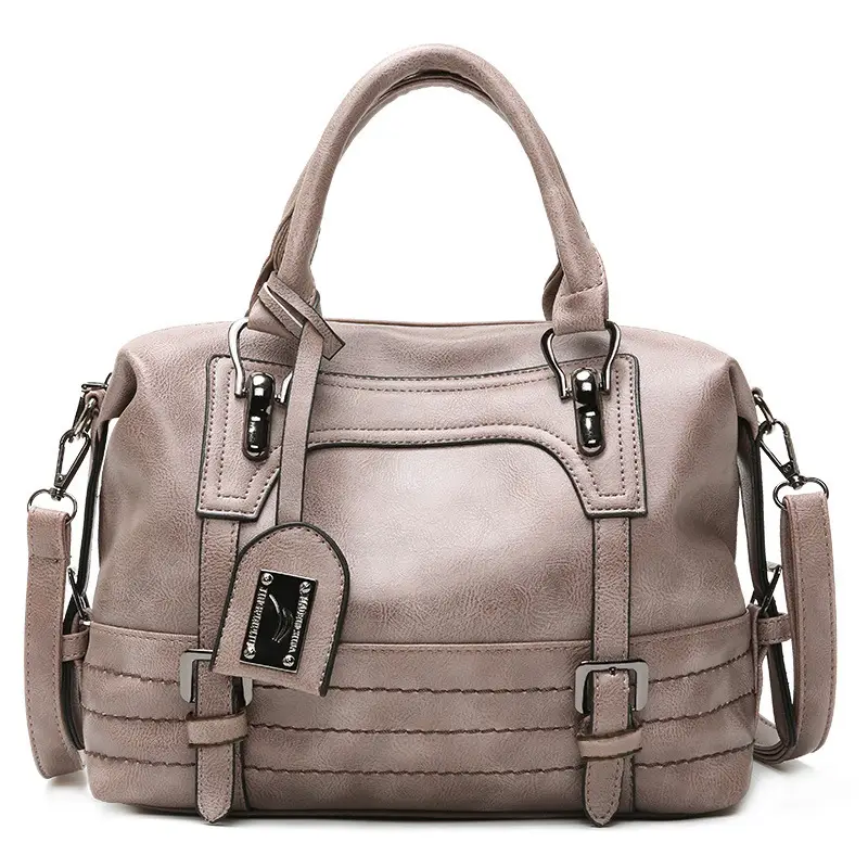 Large Capacity Genuine Leather Crossbody Bag, Single Shoulder Oil Wax Boston Handbag — feature 11