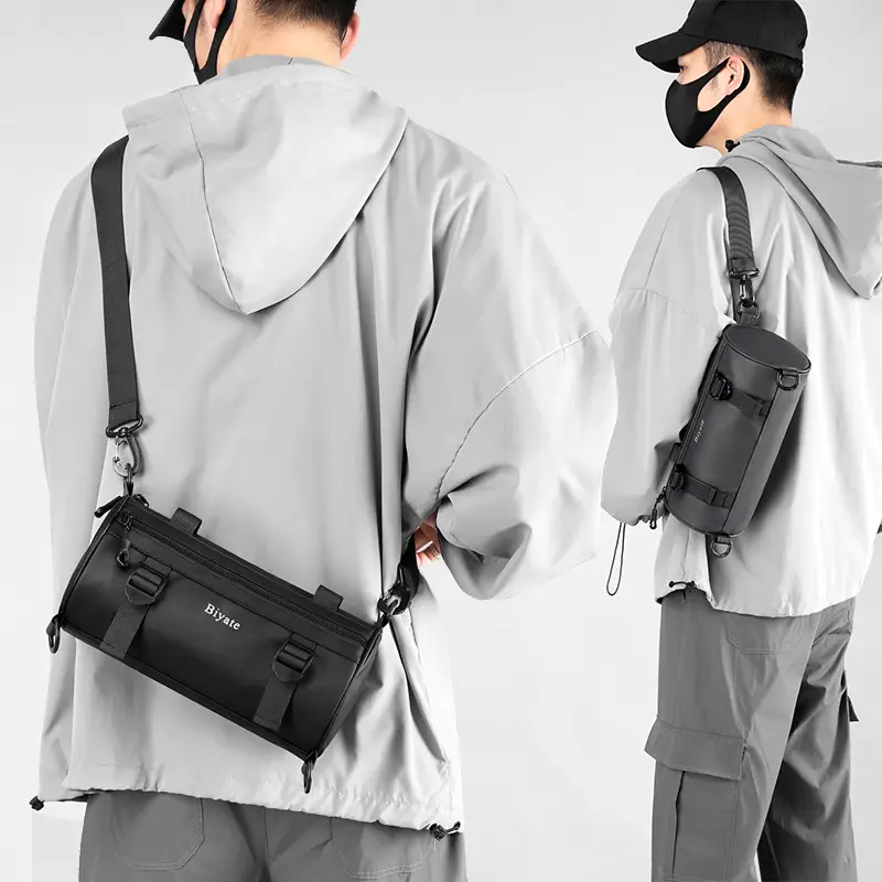 Men's Green Coated Shoulder Crossbody Bag Biate - Image 6