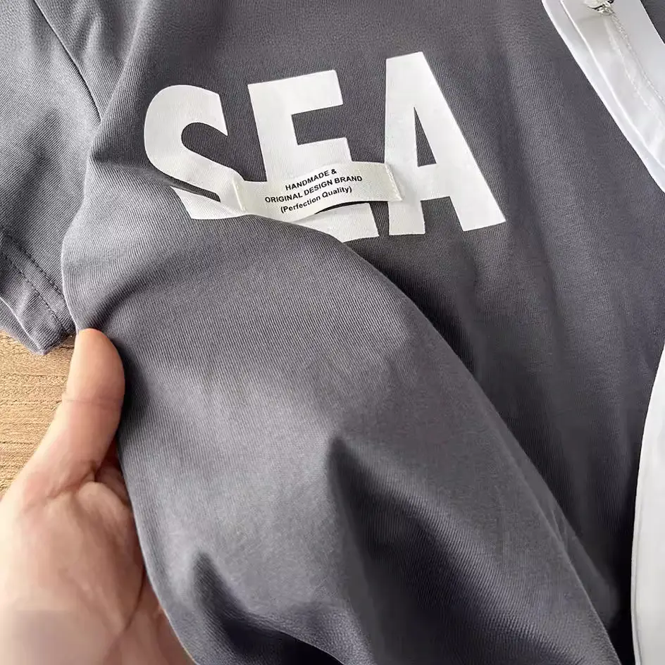 White Cotton T-Shirt for Boys SEA Print - Image 6