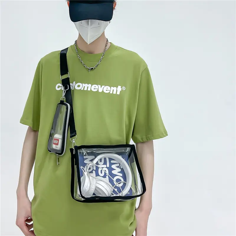 Transparent PVC Messenger Bag Women Men Hong Kong Style - Image 5