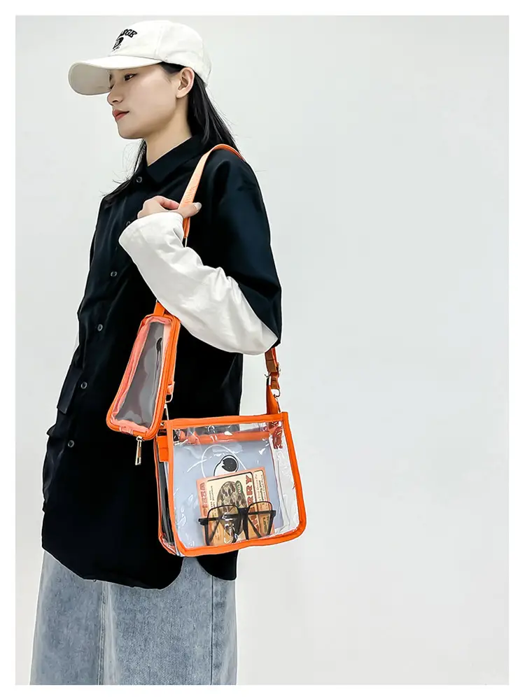 Transparent PVC Messenger Bag Women Men Hong Kong Style — feature 12