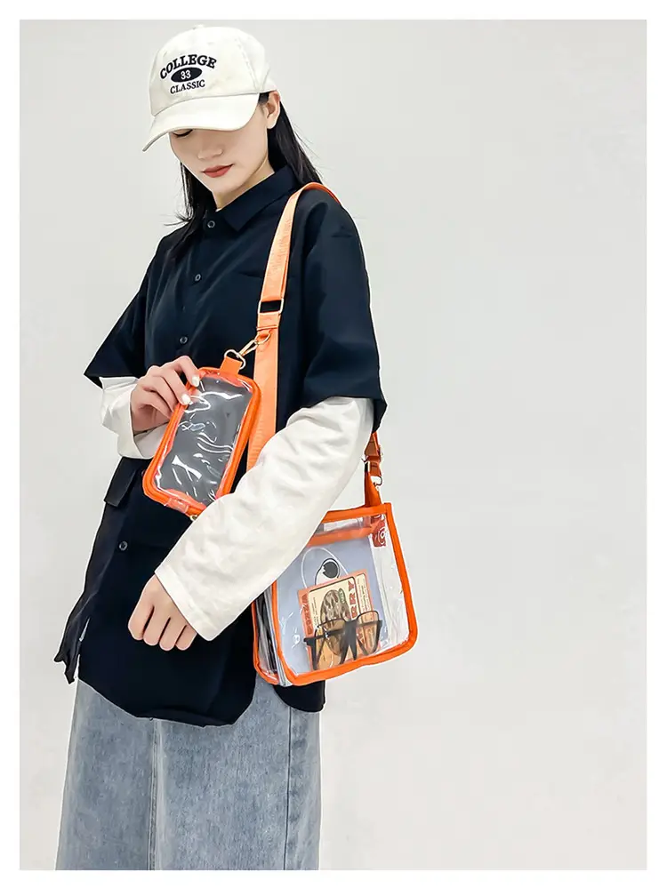 Transparent PVC Messenger Bag Women Men Hong Kong Style — feature 13