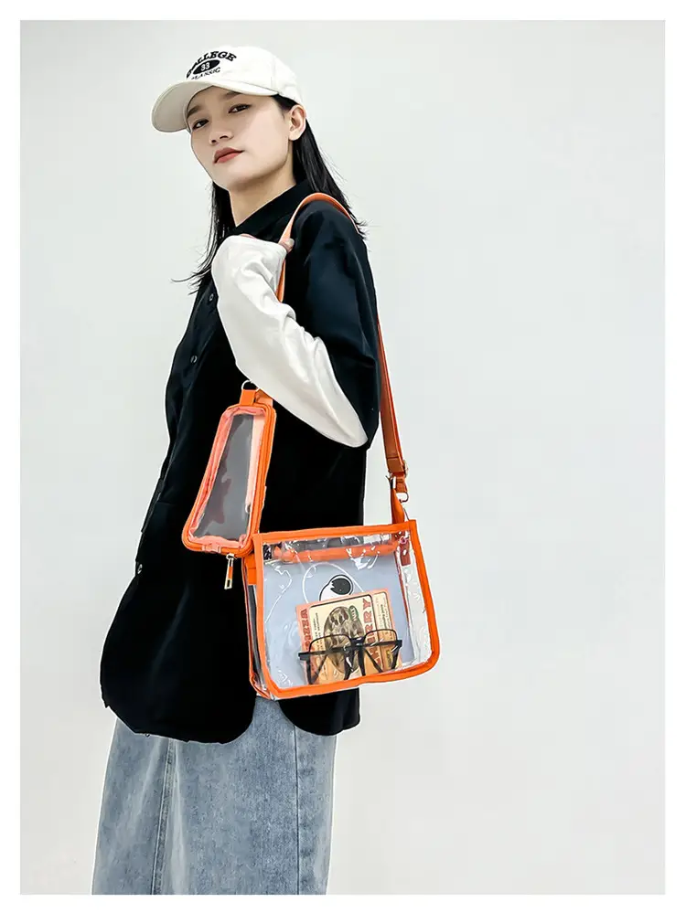 Transparent PVC Messenger Bag Women Men Hong Kong Style — feature 14