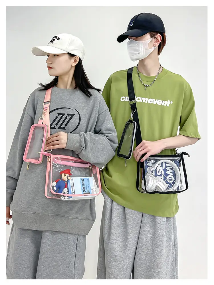 Transparent PVC Messenger Bag Women Men Hong Kong Style — feature 20
