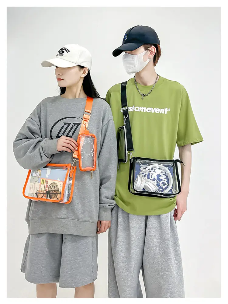 Transparent PVC Messenger Bag Women Men Hong Kong Style — feature 21
