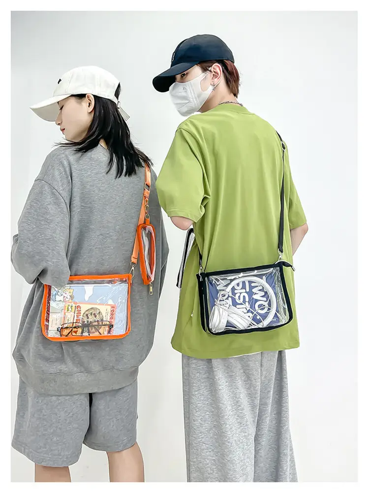 Transparent PVC Messenger Bag Women Men Hong Kong Style — feature 22