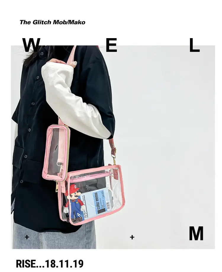 Transparent PVC Messenger Bag Women Men Hong Kong Style — feature 23