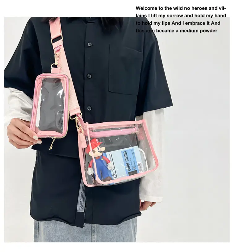 Transparent PVC Messenger Bag Women Men Hong Kong Style — feature 24