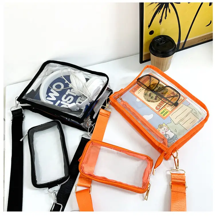 Transparent PVC Messenger Bag Women Men Hong Kong Style — feature 31