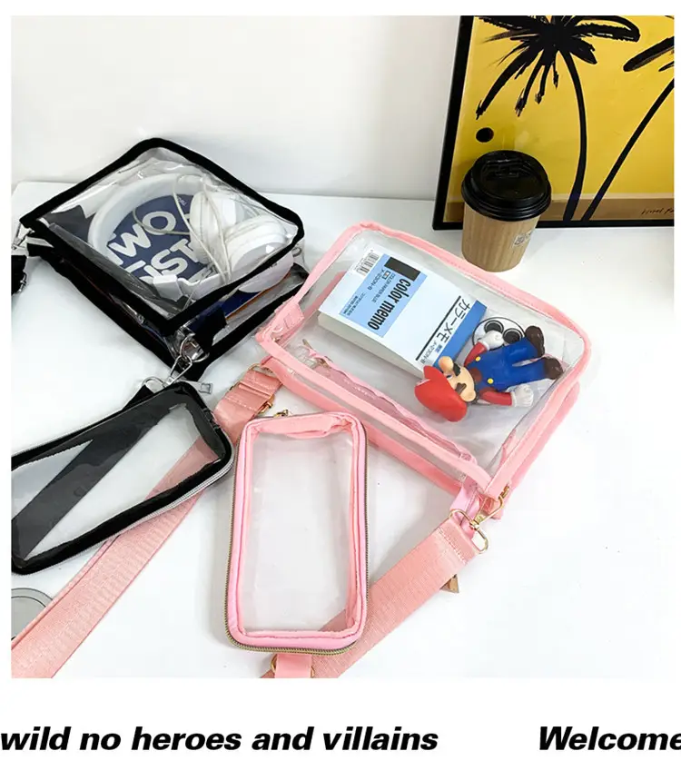 Transparent PVC Messenger Bag Women Men Hong Kong Style — feature 32