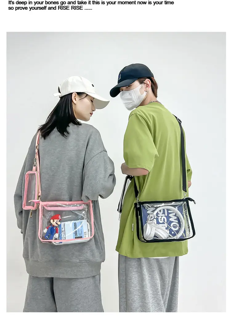 Transparent PVC Messenger Bag Women Men Hong Kong Style — feature 6